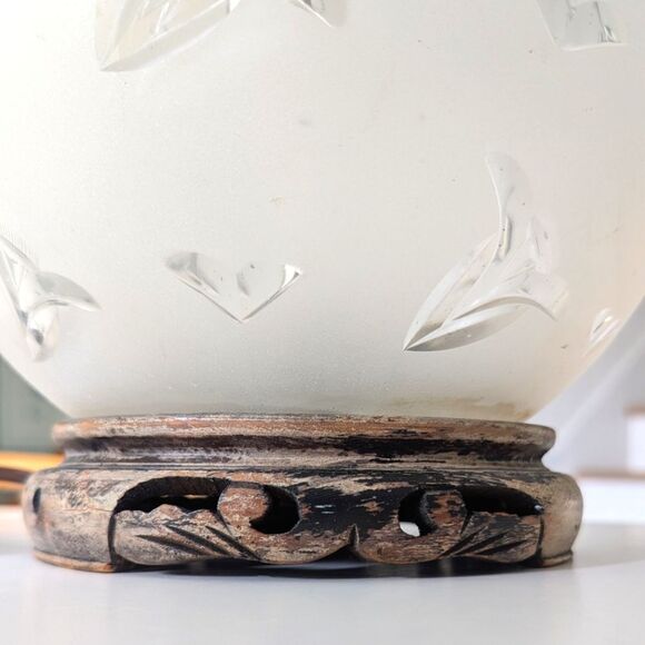 Vintage Art Deco Etched|Cut Glass Table Lamp - Picture 2 of 8